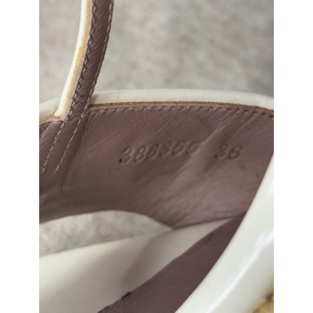 GUCCI  Women’s Horsebit Wedge High Heel Ankle Strap Cream Sandals 388866 Sz 36 - Picture 13 of 15